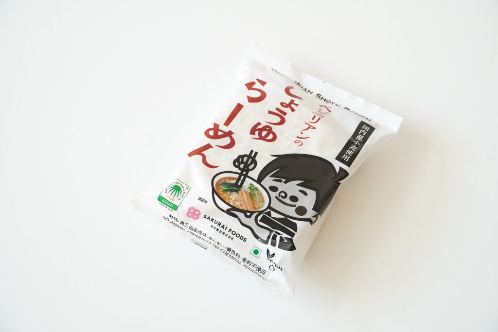 ベジタリアンのラーメン醤油