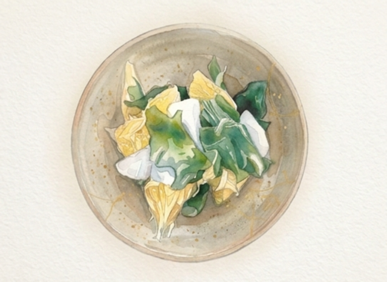 わかめと夏蜜柑の甘酢かけ